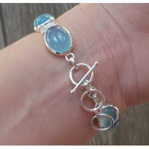 Silber Armband-set mit blauen Chalcedon