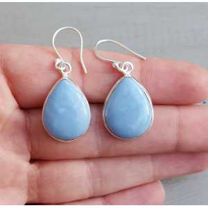 Silber Ohrringe-set mit tropfenförmigen blauen Opal