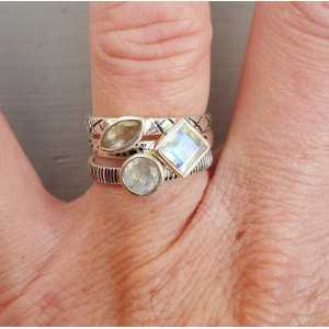 Silber-Ringe mit Mondstein von 16,5 oder 18,5