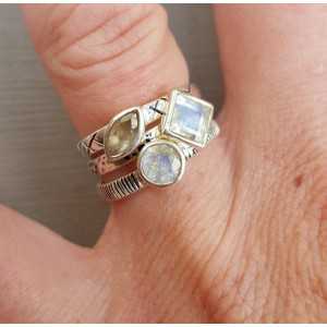 Silver rings set with Moonstone 16.5 or 18.5