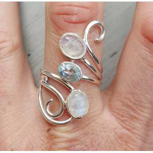 Ziveren ring set with Moonstone and blue Topaz 19