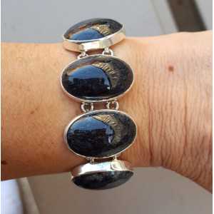 Silver bracelet set with Pietersiet