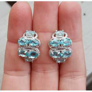 Silver earrings with Apatite and Zircon