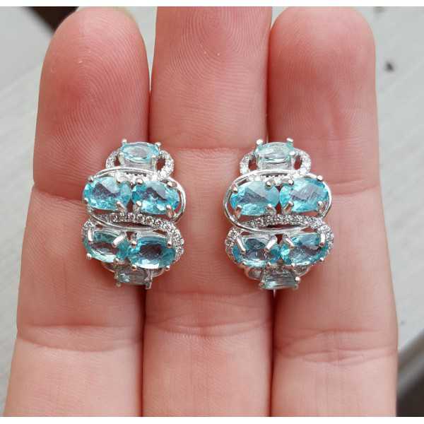 Silver earrings with Apatite and Zircon