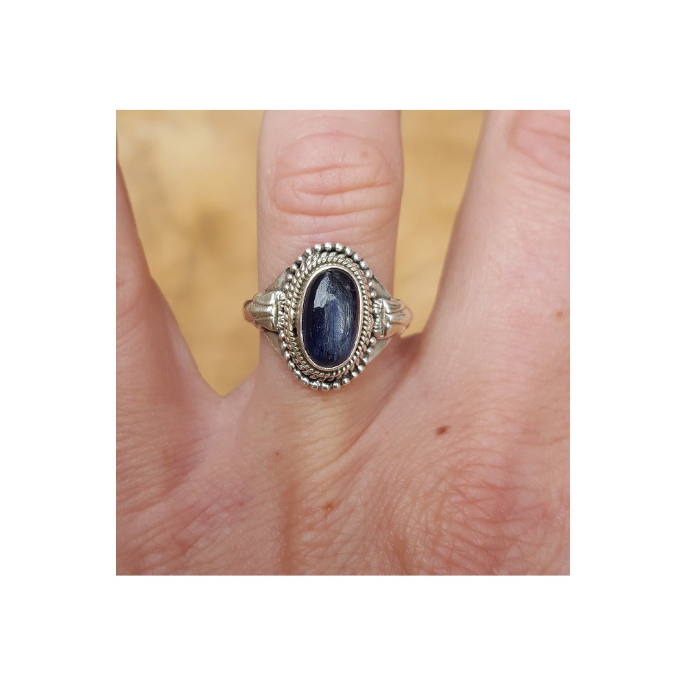 Silver ring set with Kyanite to 17.5 mm