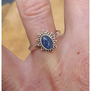 Silver ring set with oval Kyanite to 17.5 mm
