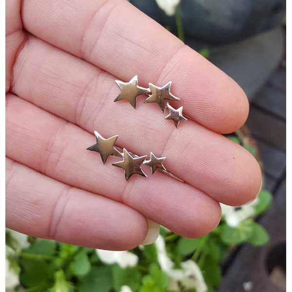 Silber earclimber mit silbernen Sternen