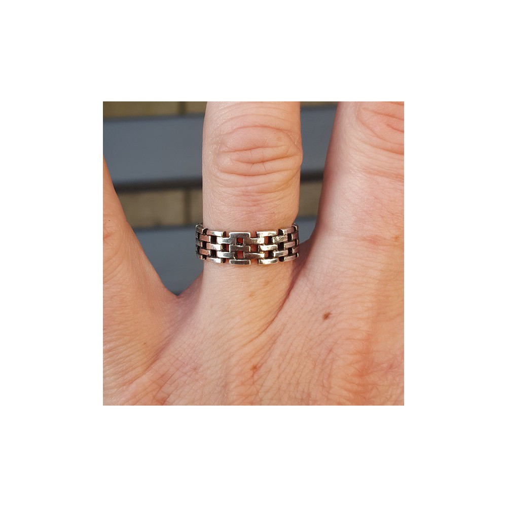  Silver link ring adjustable