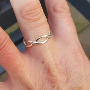 Silber-ring Wellen einstellbar