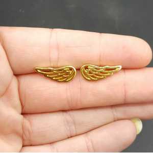 Oorknoppen wing in silver gold or rose gold