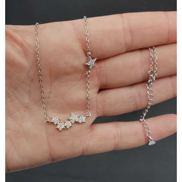 Silver necklace with stars set with Zirconia