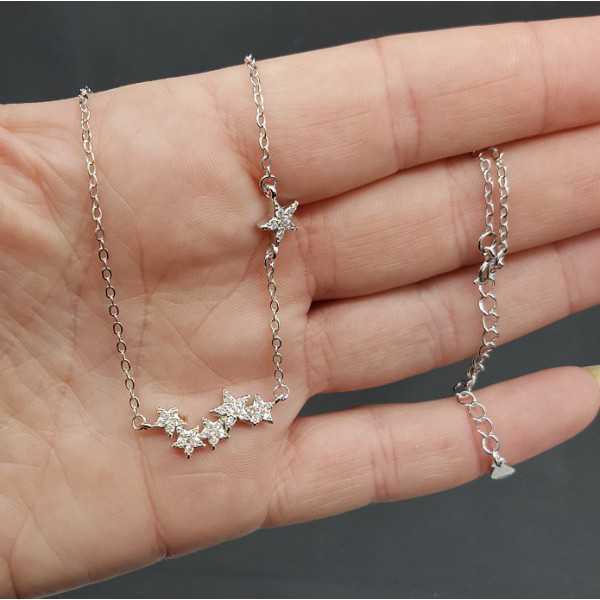 Silver necklace with stars set with Zirconia