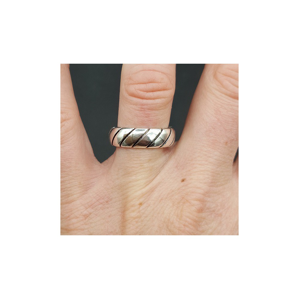 Silver band ring adjustable