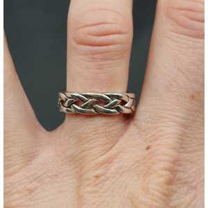 Silver ring braided adjustable