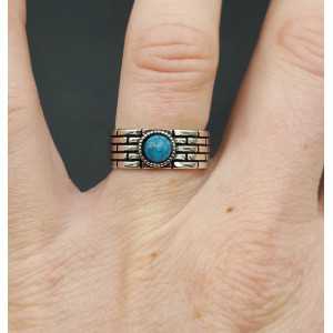 Silber ring mit blauem Stein verstellbar
