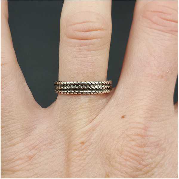 Silver band ring adjustable