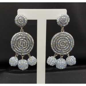 Perlen-Perlen-Ohrringe Silber