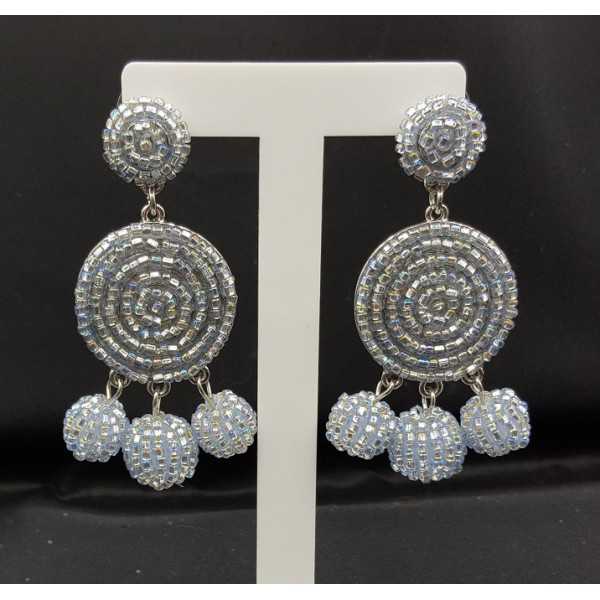 Perlen-Perlen-Ohrringe Silber