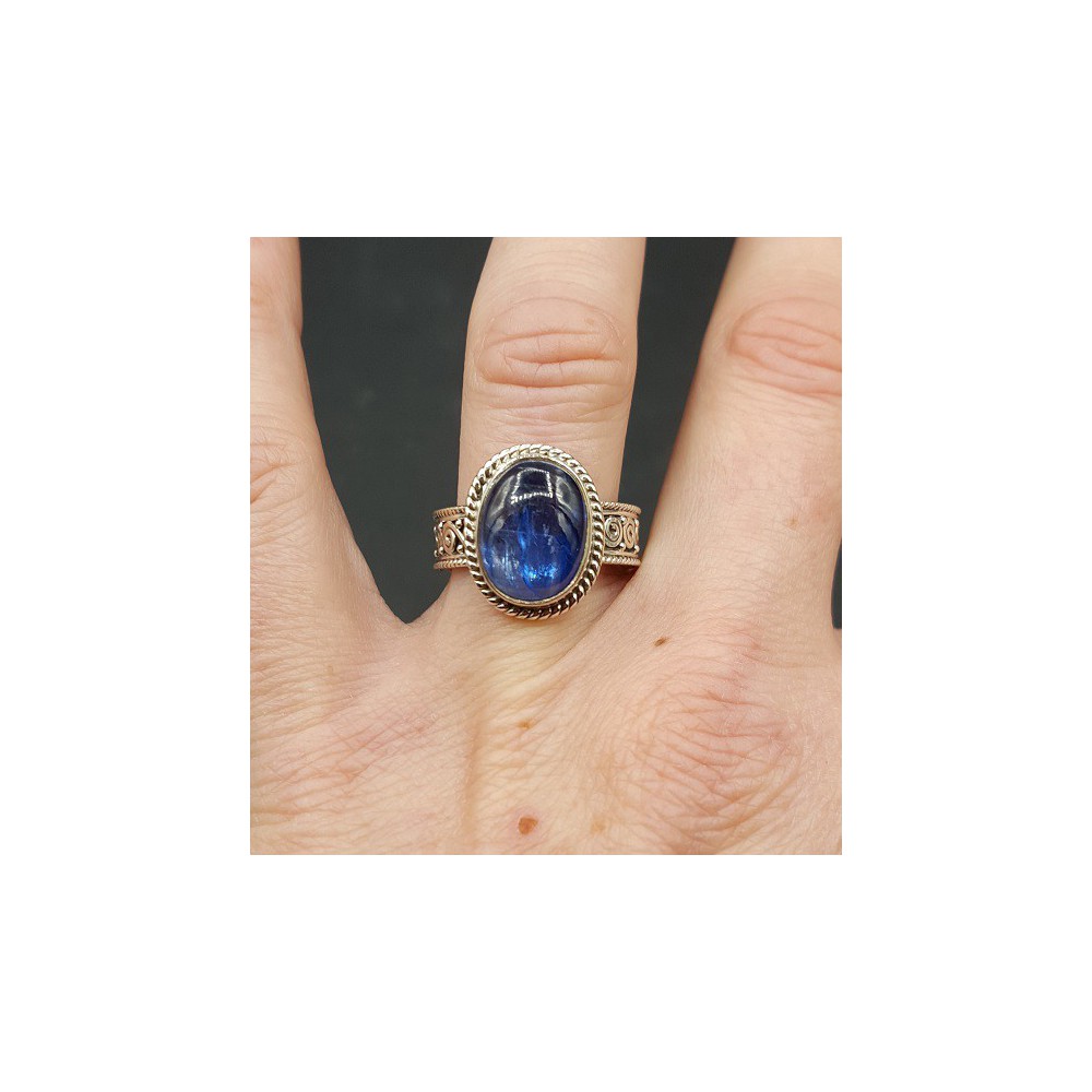 Silver ring set with Kyanite 17.3 mm or 18 mm