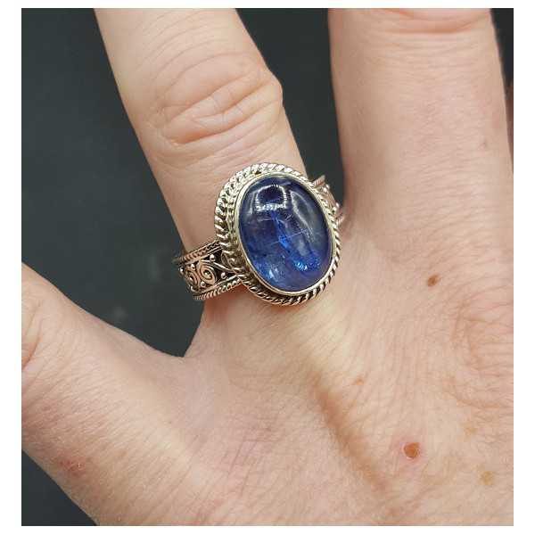 Silver ring set with Kyanite 17.3 mm or 18 mm