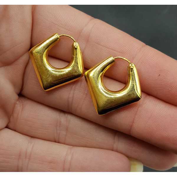 Gold plated square creoles