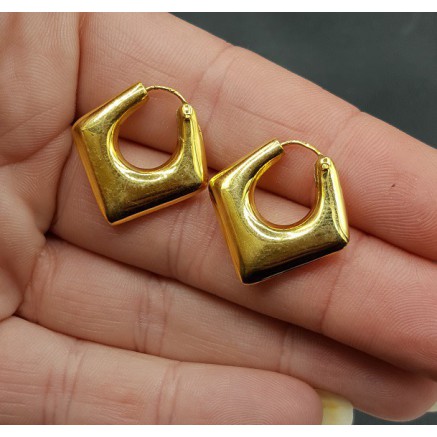 Goud vergulde vierkante creolen