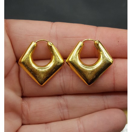 Goud vergulde vierkante creolen