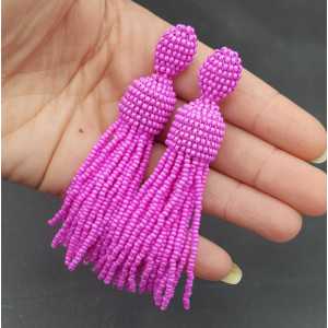 Pink tassel earrings