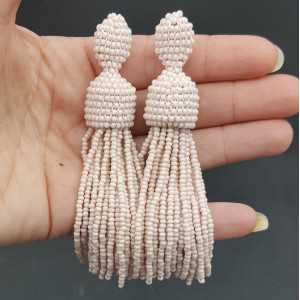 Light pink tassel earrings