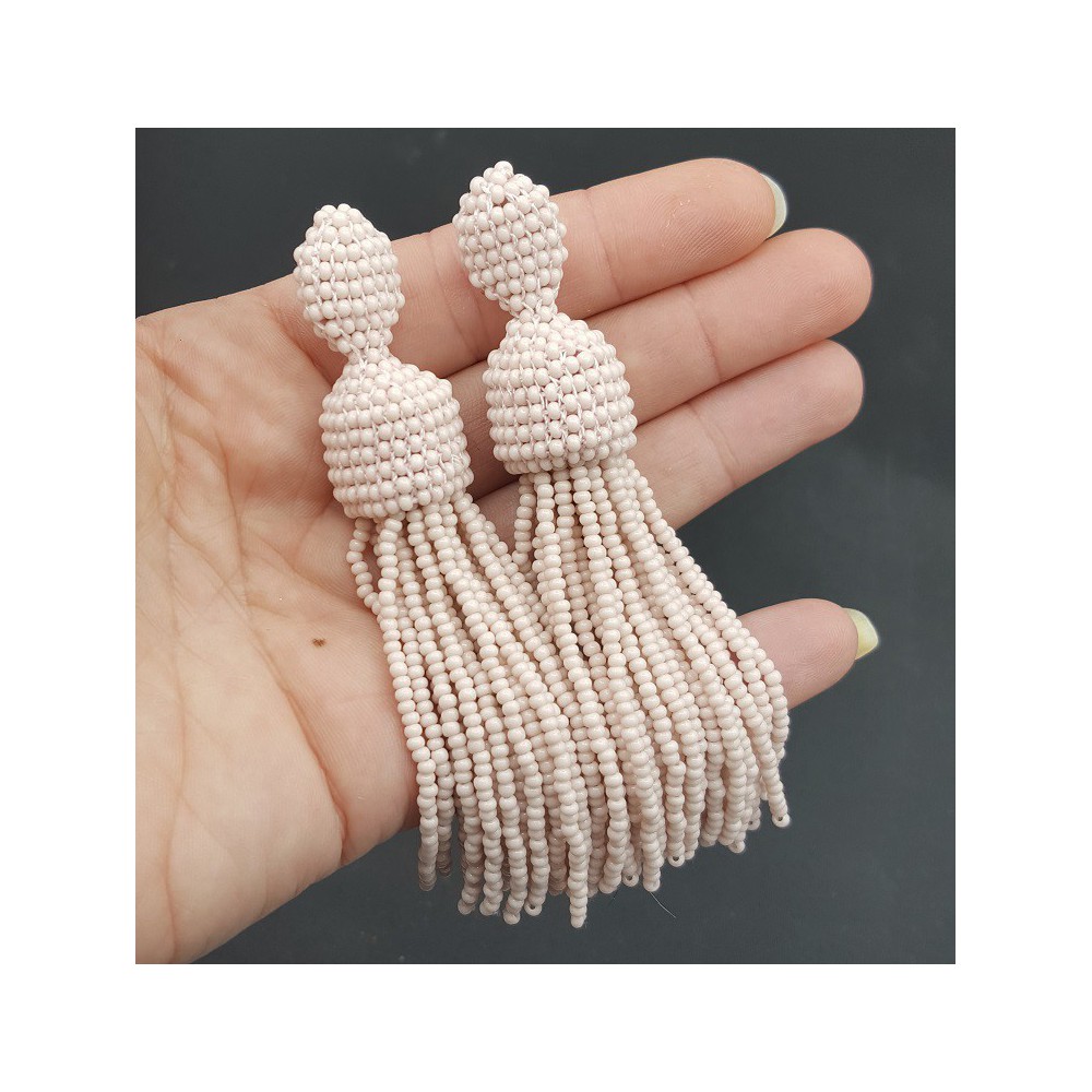 Light pink tassel earrings 