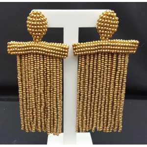 Gold waterfall tassel earrings