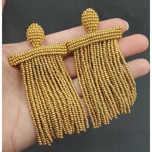 Gold waterfall tassel earrings