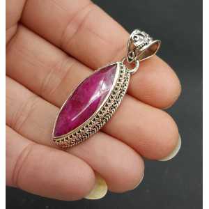 Silver pendant with a marquise Ruby in any setting
