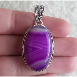 Silver pendant purple / pink Botswana in any setting 