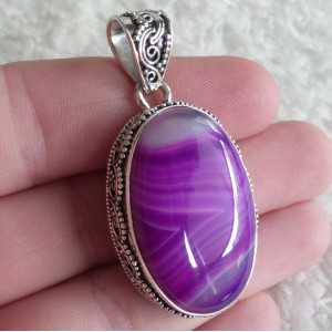 Silver pendant purple / pink Botswana in any setting 