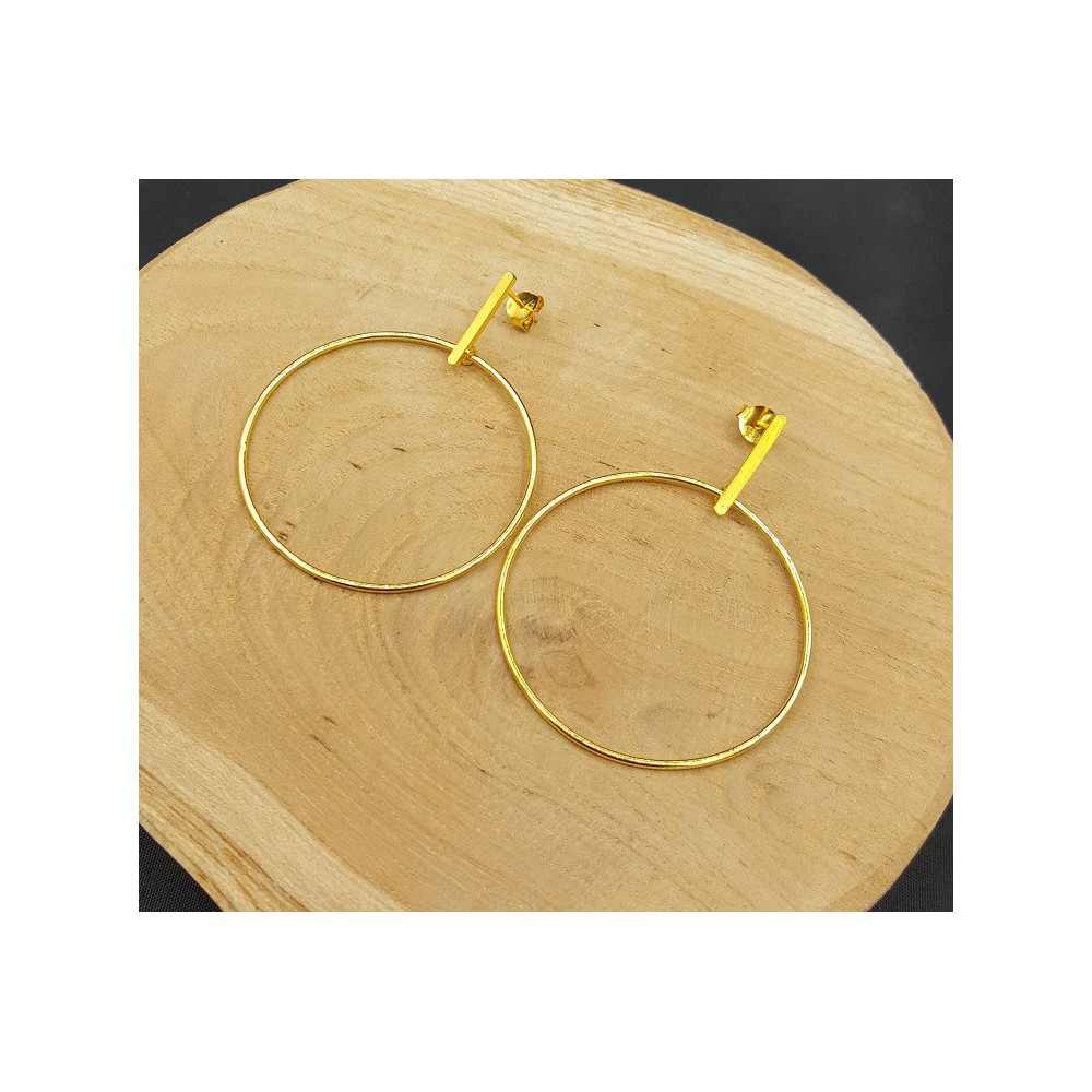 Gold plated earrings hoop large