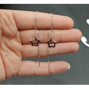 Silver earrings with silver star