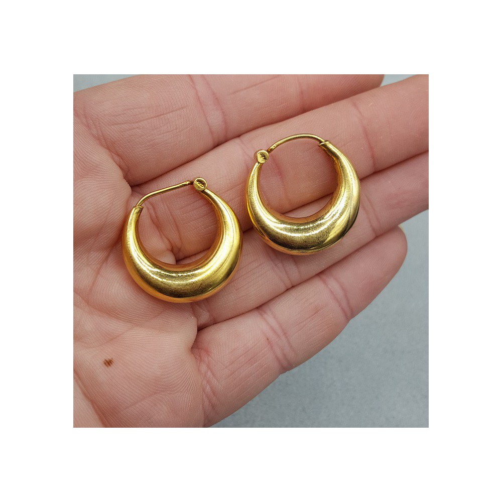 Goud vergulde brede creolen