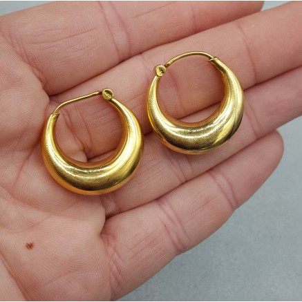 Goud vergulde brede creolen