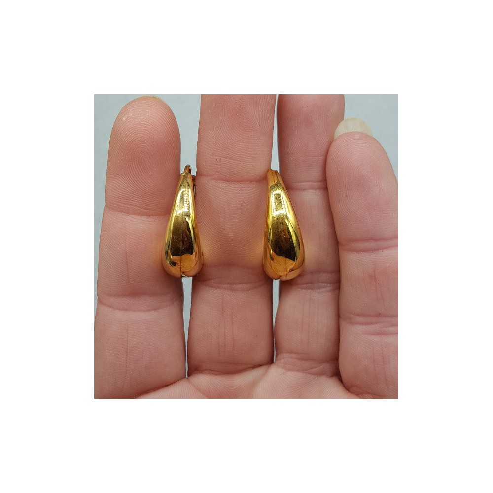 Goud vergulde brede creolen