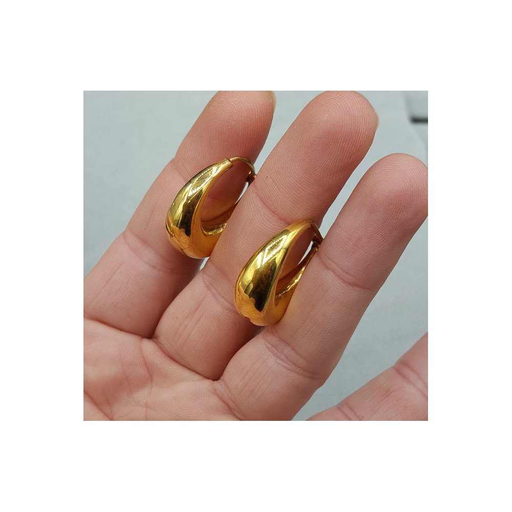 Goud vergulde brede creolen