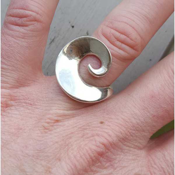 Silver ring wave 17.5 mm