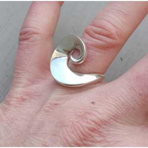 Zilveren ring wave 17.5 mm