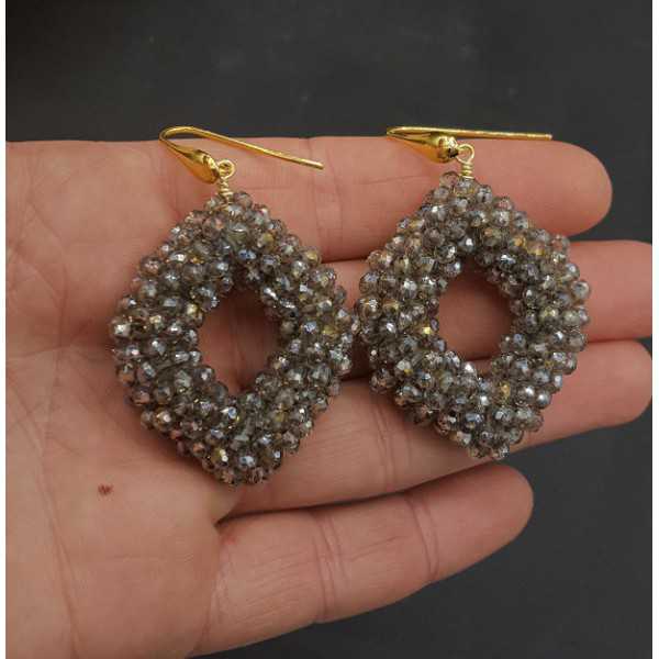 Vergoldete blackberry-Ohrringe mit black diamond Kristallen