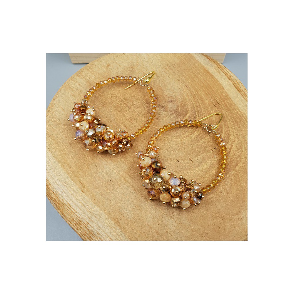 Gold plated earrings with crystals