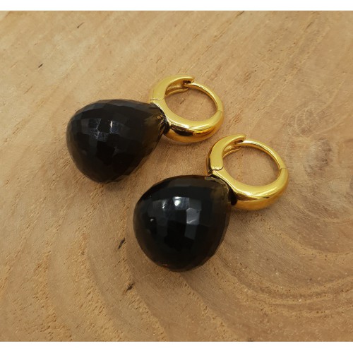 Creolen met Smokey Topaas briolet