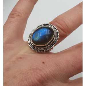 Silber ring set mit Labradorit ring Größe 17.3 mm