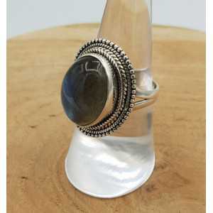 Silber ring set mit Labradorit ring Größe 17.3 mm