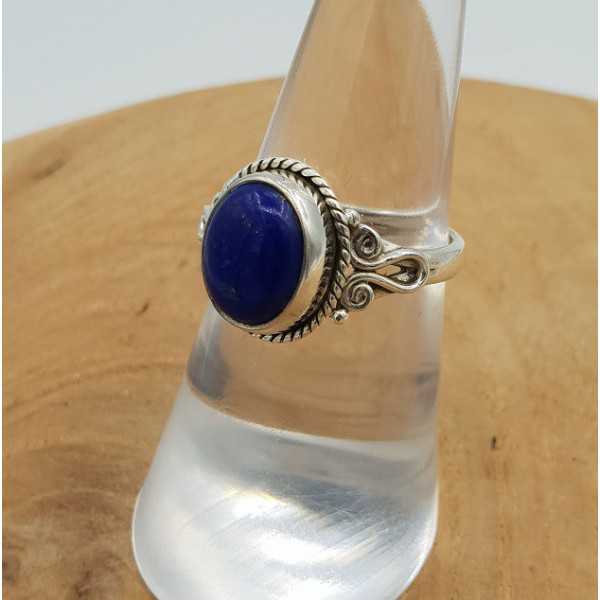 Silver ring set with Lapis Lazuli 16.5 mm