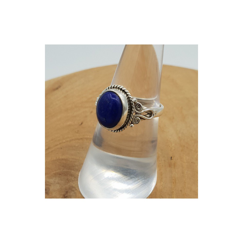 Silver ring set with Lapis Lazuli 16.5 mm